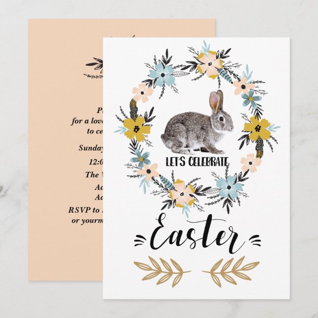 Easter Bunny Custom Easter Brunch Invitation (Front/Back)