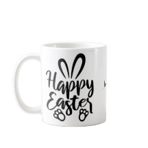 Easter Bunny Customize Photo  Black and White Mug
