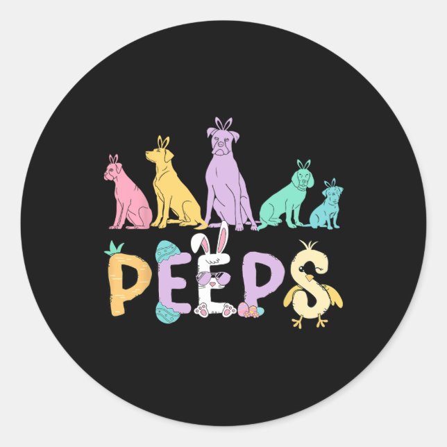 Easter Bunny Cute Easter Rabbit Dog Lover Chick Sp Classic Round Sticker (Front)