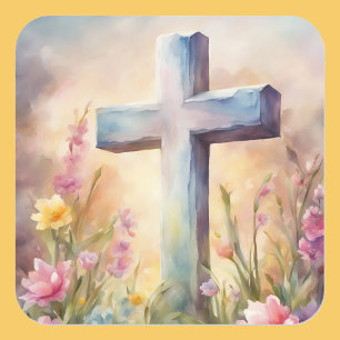 easter bunny cute floral holiday teacher student  square sticker