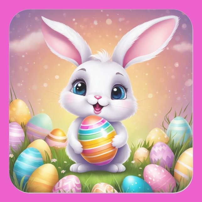 Easter Bunny Cute Floral Sticker in Spring Colours (Creator Uploaded)