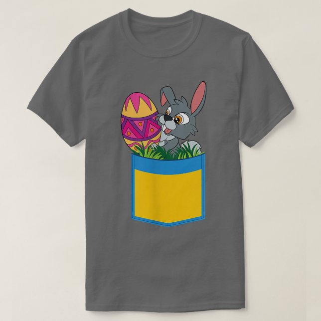 Easter Bunny Cute Pocket Rabbit Easter Egg Happy E T-Shirt (Design Front)