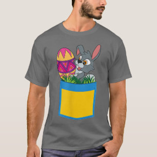 Easter Bunny Cute Pocket Rabbit Easter Egg Happy E T-Shirt