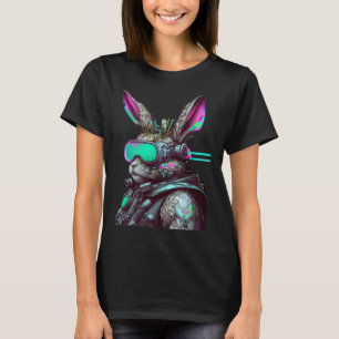 Easter Bunny Cyberpunk Aesthetic Futuristic Sci Fi T-Shirt