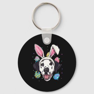 Easter Bunny Dalmatian Dog Kids Men Women Gift Keychain