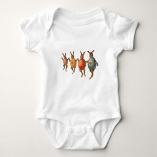 Easter Bunny Dancing Eggs Baby Bodysuit