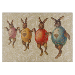 Easter Bunny Dancing Eggs Cutting Board