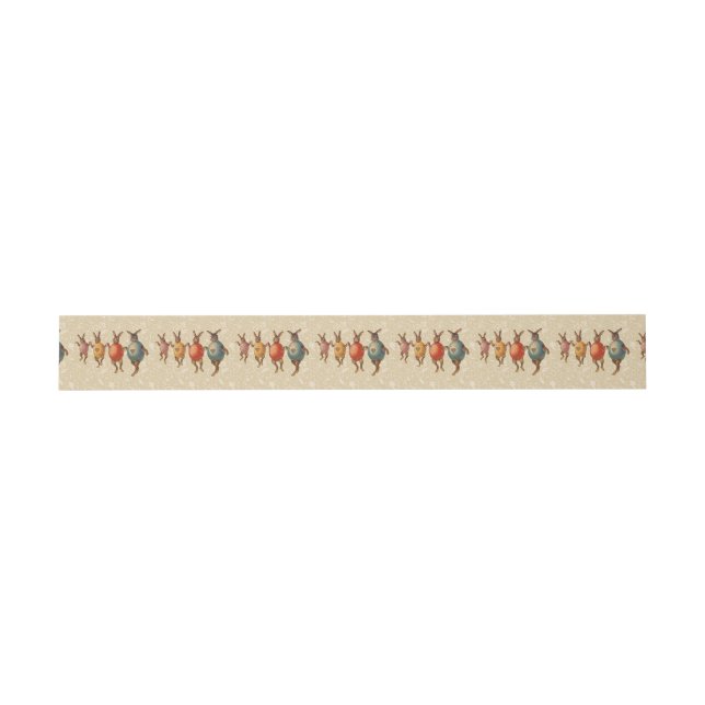 Easter Bunny Dancing Eggs Invitation Belly Band (Flat)