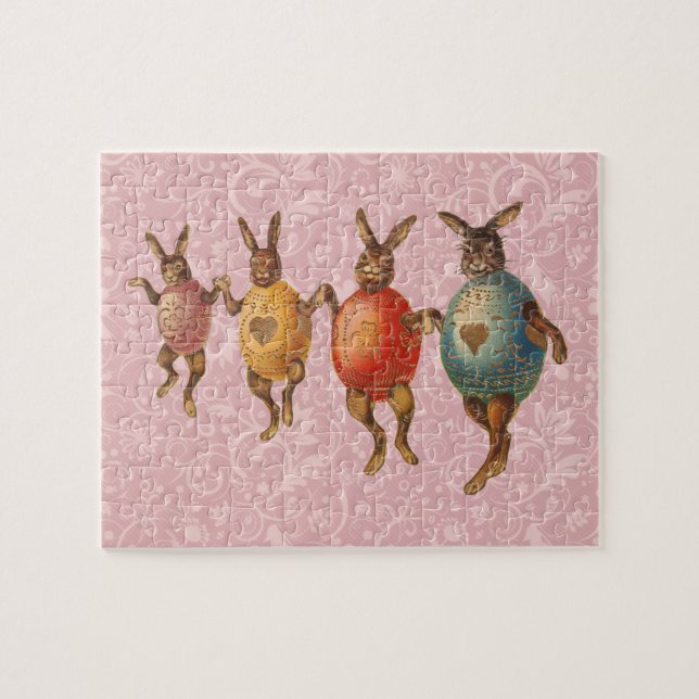 Easter Bunny Dancing Eggs Jigsaw Puzzle (Horizontal)