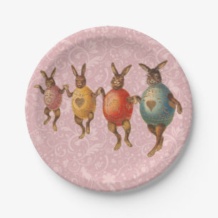 Easter Bunny Dancing Eggs Paper Plate