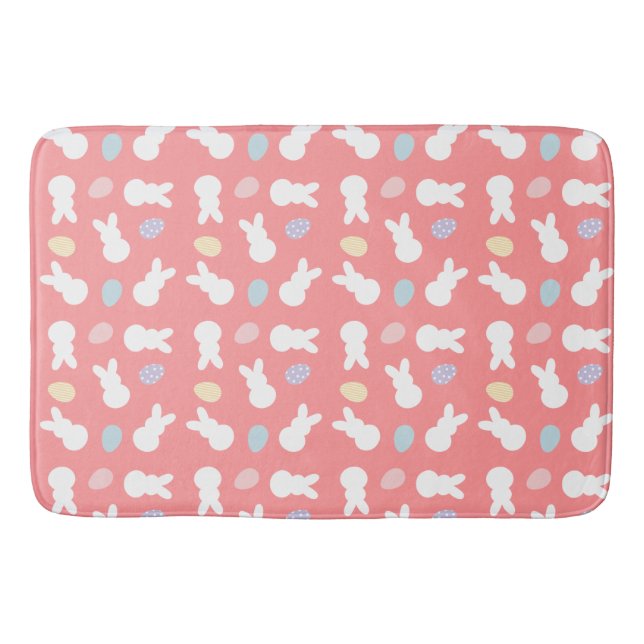 Easter Bunny Decorated Egg Pattern Bath Mat (Front)