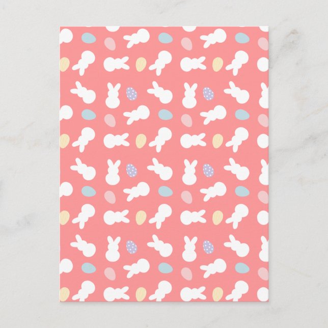 Easter Bunny Decorated Egg Pattern Postcard (Front)