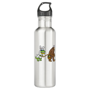Easter Bunny Dino Bigfoot Sasquatch Trex Men Boys  710 Ml Water Bottle