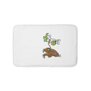 Easter Bunny Dino Bigfoot Sasquatch Trex Men Boys  Bath Mat