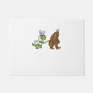 Easter Bunny Dino Bigfoot Sasquatch Trex Men Boys  Doormat