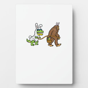 Easter Bunny Dino Bigfoot Sasquatch Trex Men Boys  Plaque