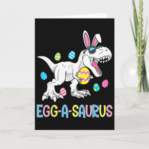 Easter Bunny Dinosaur Egg A Saurus Trex Kids Boys  Card