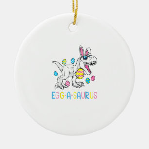 Easter Bunny Dinosaur Egg A Saurus TRex Kids Boys  Ceramic Ornament