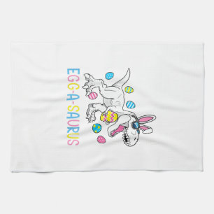 Easter Bunny Dinosaur Egg A Saurus TRex Kids Boys  Kitchen Towel