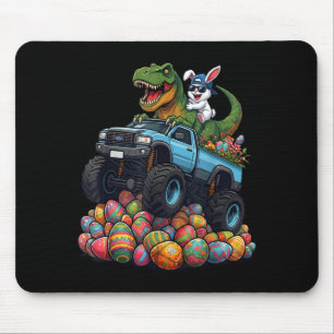 Easter Bunny Dinosaur Monster Truck _ Boys Kids Mouse Pad