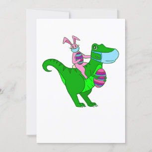 easter bunny dinosaur pandemic invitation