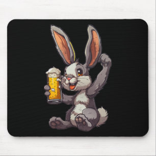 Easter Bunny Drinking A Cold Beer For Men's Day  Mouse Pad