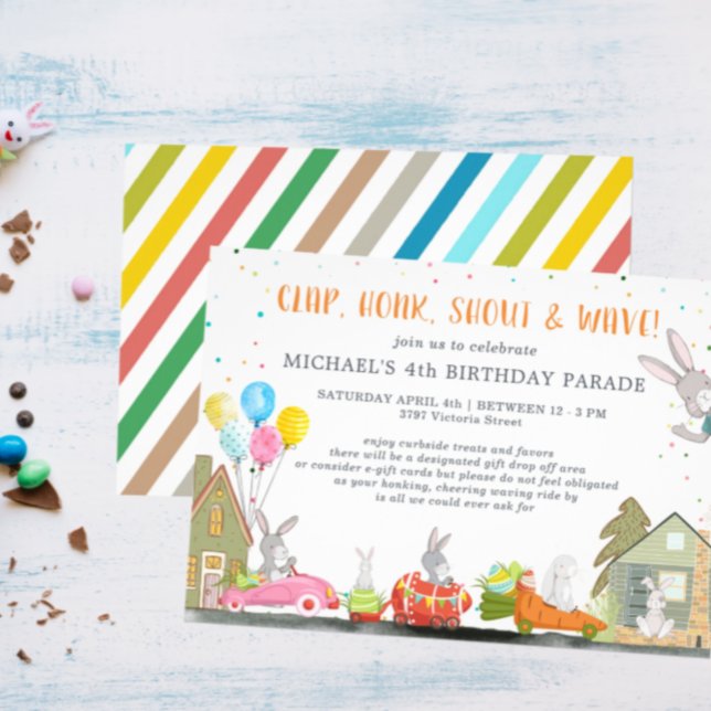Easter Bunny | Drive By Birthday Parade Party Invitation (Creator Uploaded)