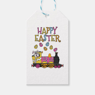 Easter Bunny Driving Steam Train Gift Tags