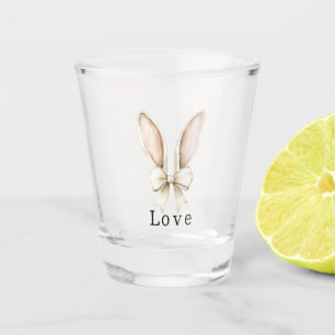 Easter Bunny Ears Bow Love Shot Glass