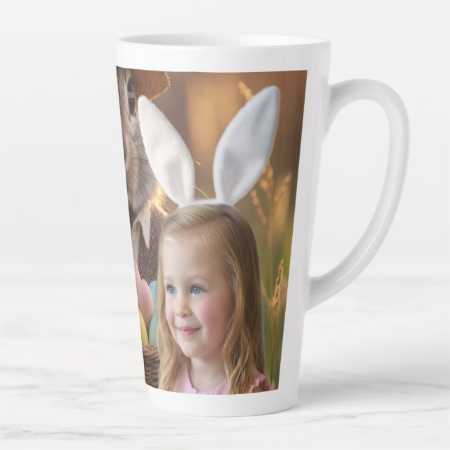 Easter Bunny Ears Child Photo Customize  Latte Mug (Right)