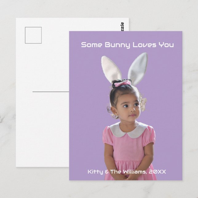 Easter Bunny Ears Child Photo Customize  Postcard (Front/Back)