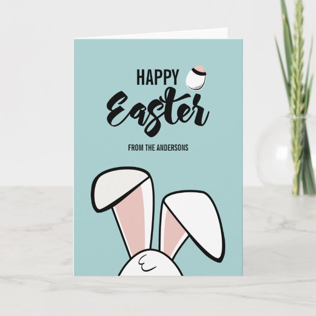 Easter Bunny Ears Greeting Card (Front)