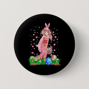 Easter Bunny Ears Kawaii Japanese Anime Manga Teen 2 Inch Round Button