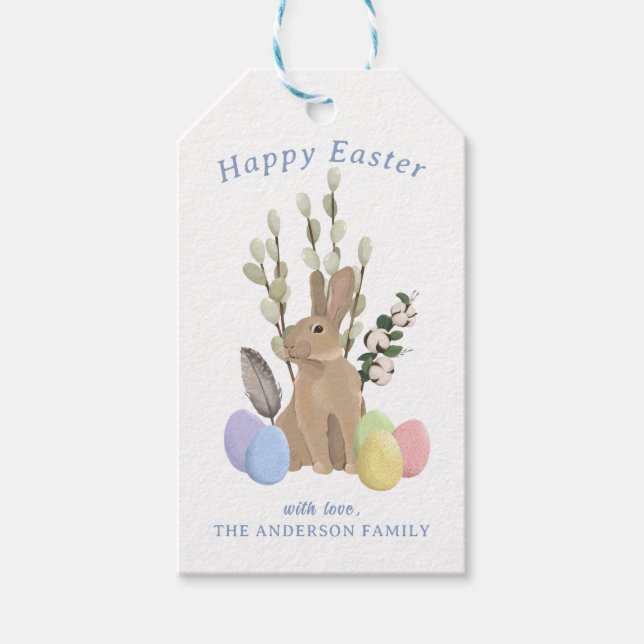 Easter bunny, Easter basket Gift Tags (Front)