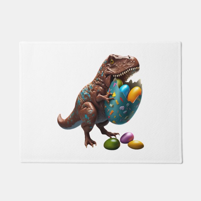 Easter Bunny Easter Dinosaur Egg Easter friend Doormat (Front)