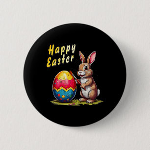 Easter Bunny Easter Egg Comic For Happy Easter  2 Inch Round Button