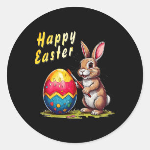 Easter Bunny Easter Egg Comic For Happy Easter Classic Round Sticker