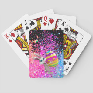 Easter Bunny Easter Egg Holiday Sparkle  Playing Cards