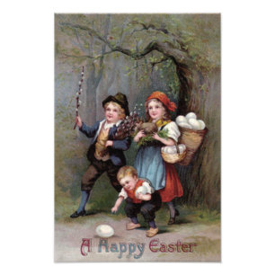 Easter Bunny Easter Egg Hunt Forest Photo Print
