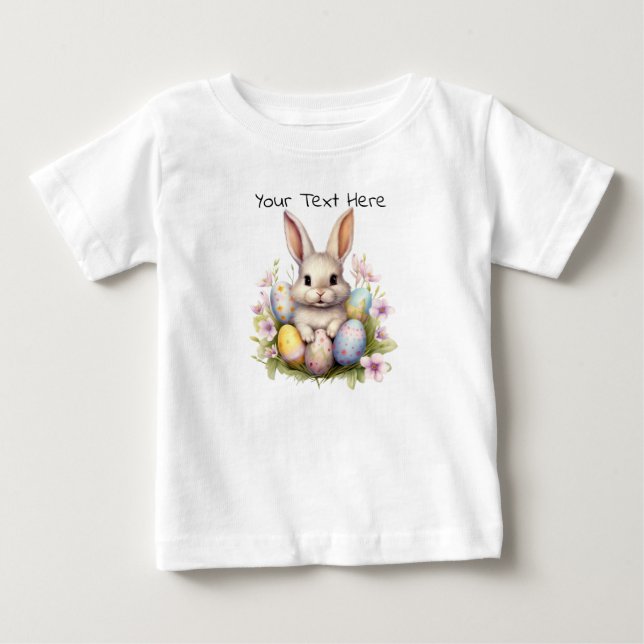 Easter Bunny & Easter Eggs Artwork Baby T-Shirt (Front)