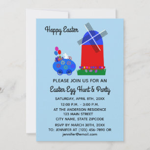 Easter Bunny Egg Car #4-2 Invitation Card