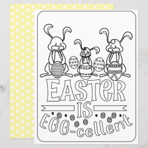 Easter Bunny & Egg Colouring Page Paper For Kids 