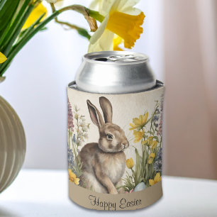 Easter Bunny Egg Floral Can Cooler