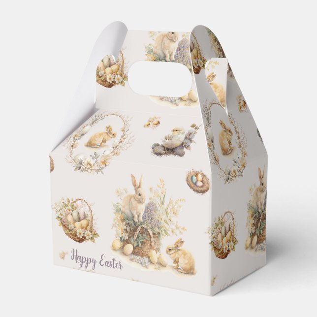 Easter Bunny Egg Hunt Gift Bag Favour Box (Front Side)