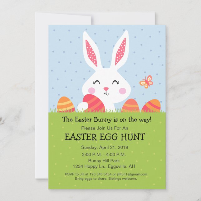 Easter Bunny Egg Hunt Invitation (Front)