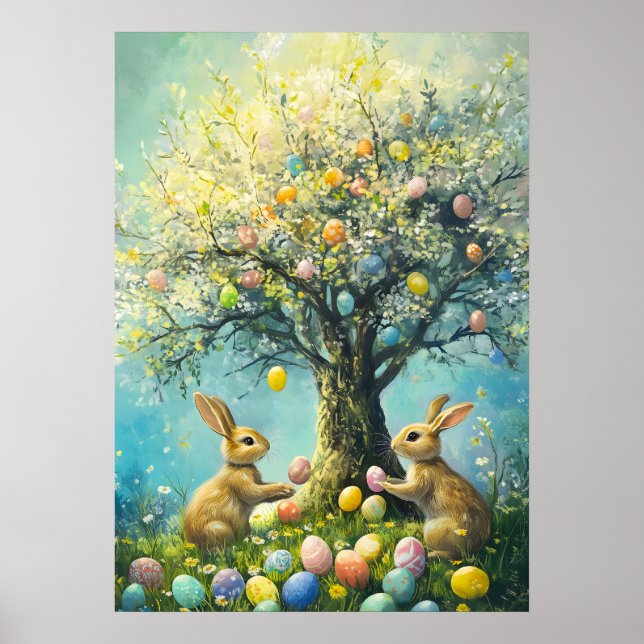 Easter Bunny Egg Hunt Rabbit Poster (Front)