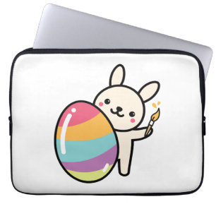Easter Bunny Egg Painting Easter Egg Cute Adorable Laptop Sleeve