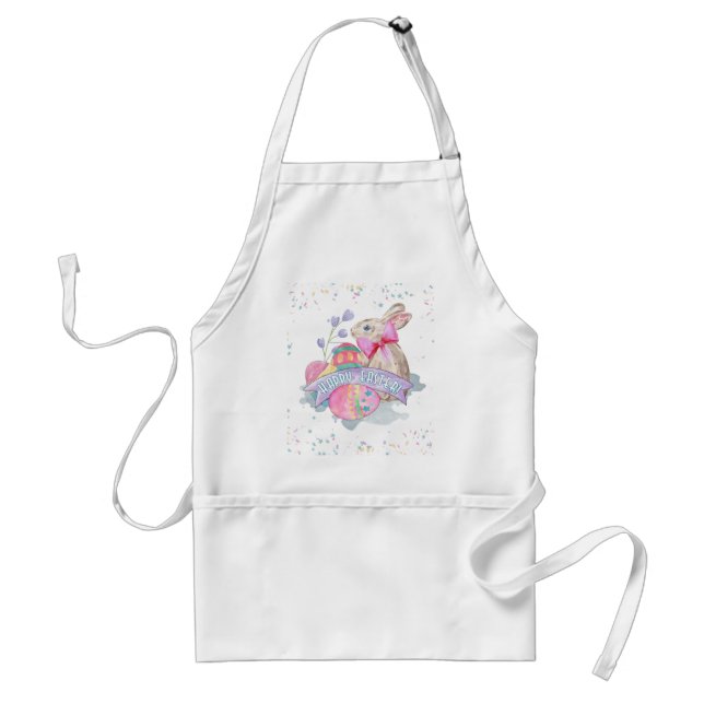 Easter Bunny, Eggs and Confetti ID377 Standard Apron (Front)