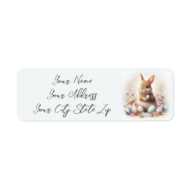 Easter Bunny, Eggs and Flowers  (Front)