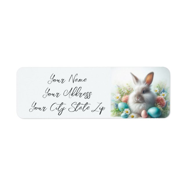 Easter Bunny, Eggs and Flowers  (Front)